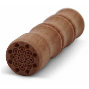 Tr�stempel, �1,5cm, blomst 