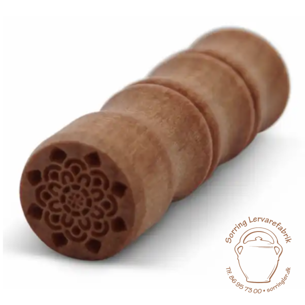 Tr�stempel, �1,5cm, blomst 