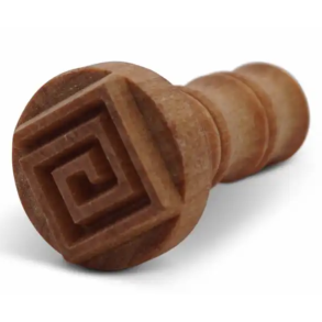 Tr�stempel, 2,5cm, firkantet spiral